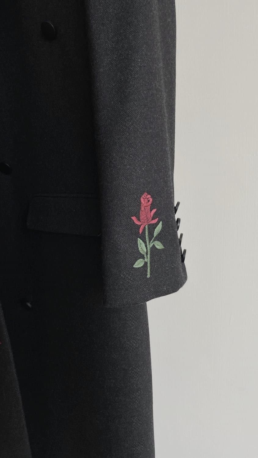 Rose Noir Overcoat, detail 2