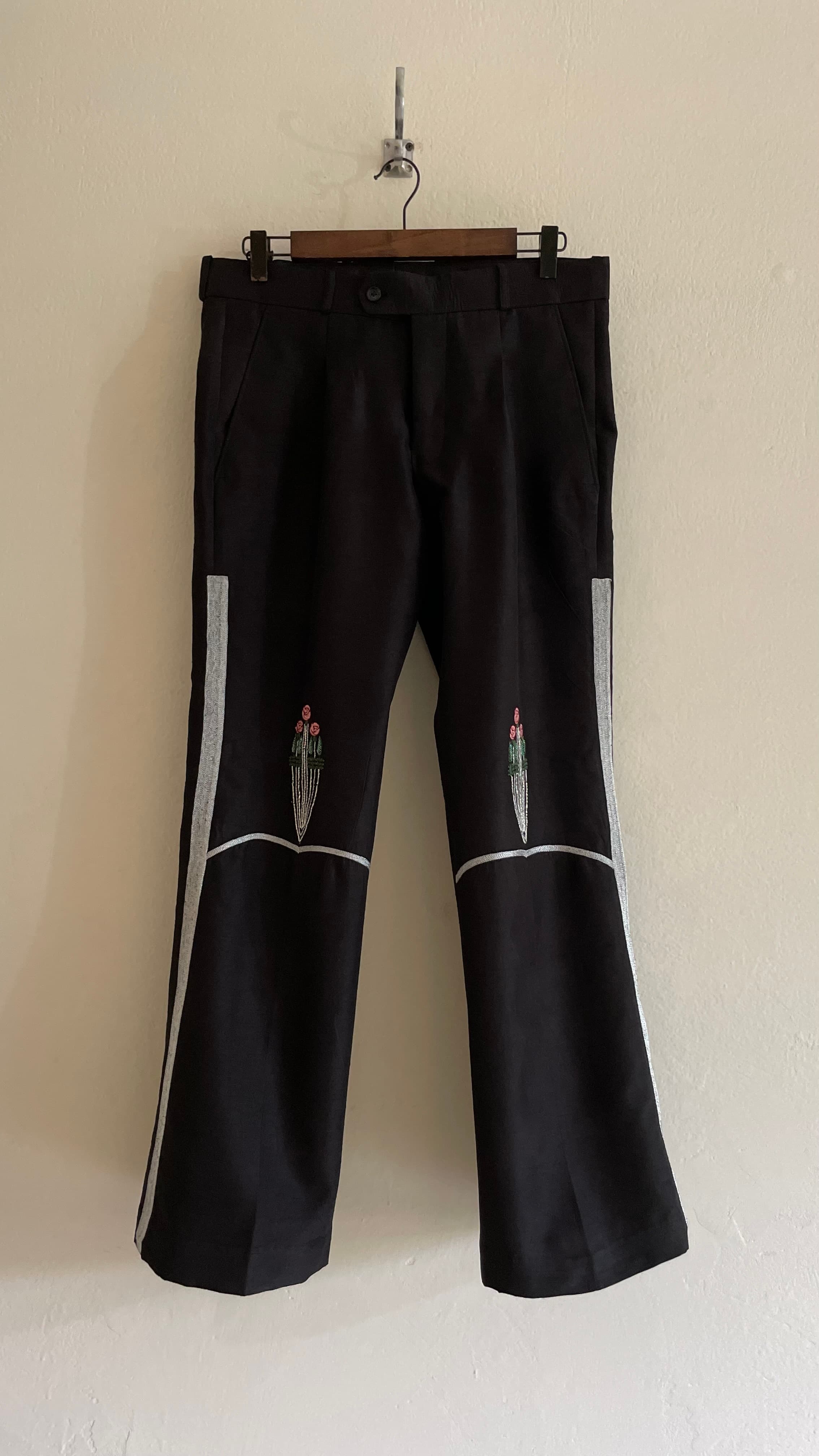 Black Embroidered Trousers