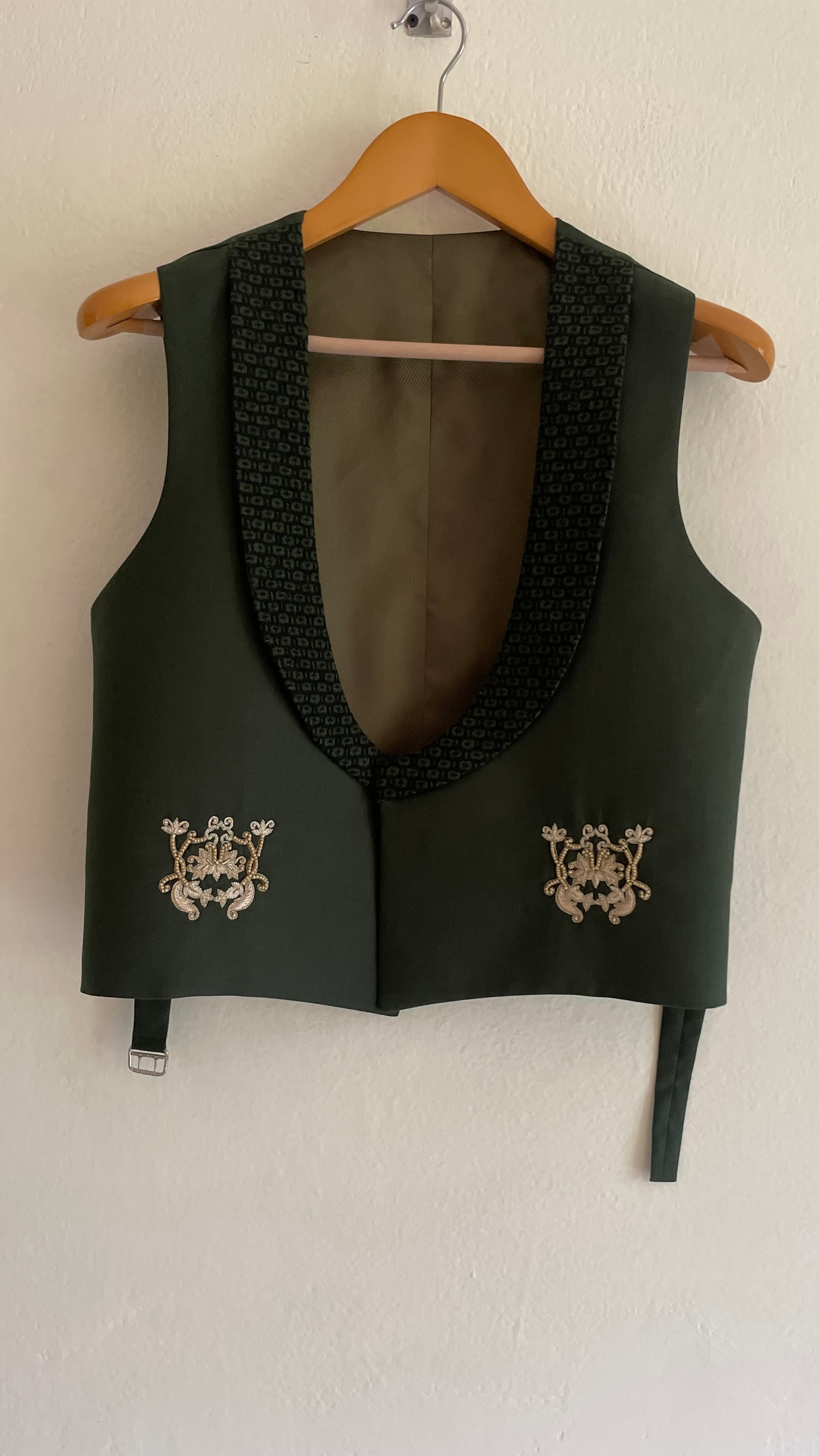 Forest Green Embroidered Vest